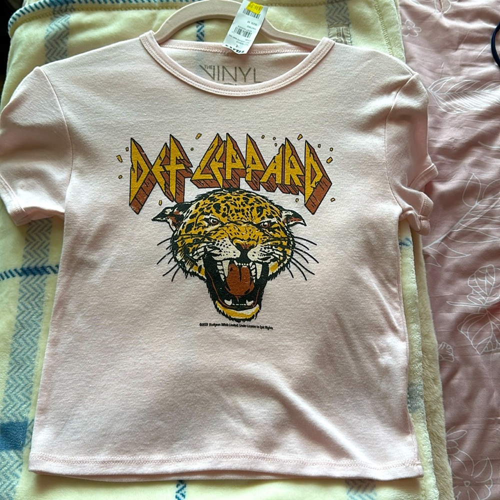 Pink Def Leppard baby tee